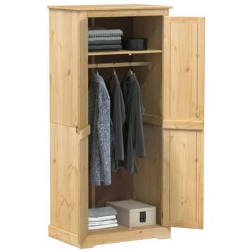 vidaXL Kledingkast Corona 76x50x170 cm massief grenenhout, Verzenden, Nieuw