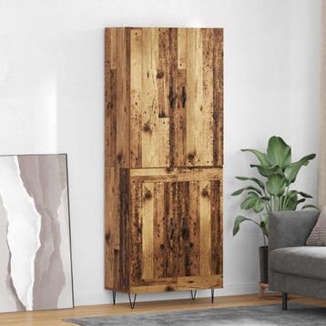 vidaXL Highboard 2 pcs Oudhout Bewerkt hout, Verzenden