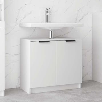 vidaXL Badkamerkast 64,5x33,5x59 cm bewerkt hout wit, Huis en Inrichting, Verzenden, Nieuw