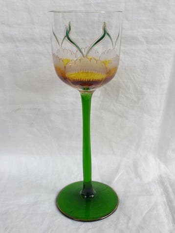 Theresienthal - Carafe - Verre à vin orné dune peinture