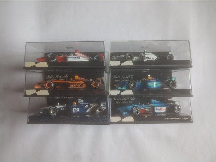 Minichamps 1:43 - Modelauto (6) - assortito - F1, Hobby en Vrije tijd, Modelauto's | 1:5 tot 1:12