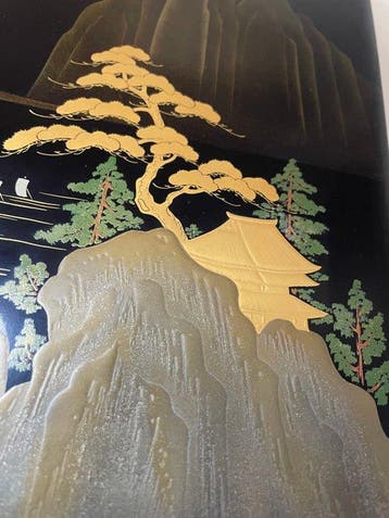 Wajima-Nuri - Doos - Urushi-lak, Maki-e, goudpoeder,,