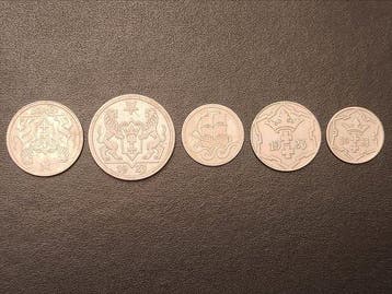 Polen, Danzig. Lot of 5 coins, incl. silver, various