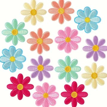 Embleem - 7 stuks - bloemen - mix - pastel - 4 x 4 cm - a..., Hobby en Vrije tijd, Kledingapplicaties en Hotfix, Verzenden, Nieuw