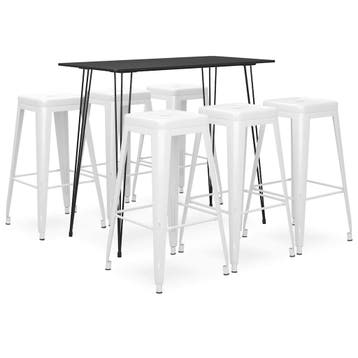 vidaXL 7-delige Barset zwart en wit, Verzenden, Nieuw