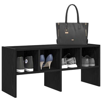 vidaXL Schoenenrek stapelbaar 89,5x30x40 cm zwart, Verzenden, Nieuw
