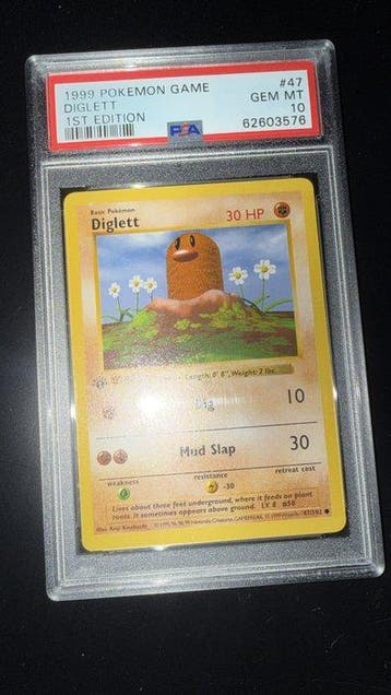 Pokémon - 1 Graded card - Diglett 47 First edition - PSA 10