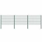 vidaXL Schuttingpaneel met palen ijzer 522x120 cm groen, Tuin en Terras, Tuinhekken en Hekwerk, Verzenden, Nieuw