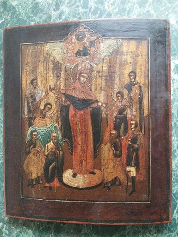 Icoon - Moeder Gods, Vreugde aller Lijdenden - Hout