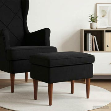 vidaXL Voetenbank Zwart 55 x 35 x 41 cm Fluweel, Huis en Inrichting, Stoelen, Verzenden, Nieuw