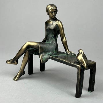 J. Zak - The Lady with the bird, Antiek en Kunst