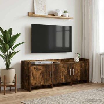 vidaXL TV Kast 130 x 33 x 47 cm Gerookt eiken Bewerkt hout, Verzenden