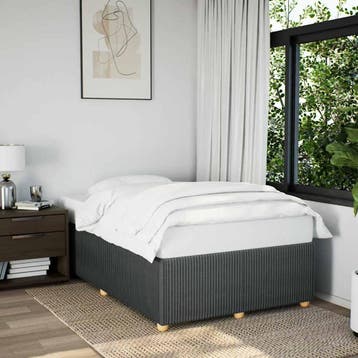 vidaXL Bedframe zonder matras 120x200 cm stof donkergrijs, Verzenden