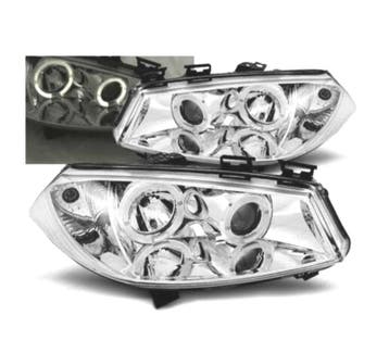 PHARES RENAULT MEGANE 02-05 ANGEL EYES FOND CHROMÉ, Verzenden, Neuf