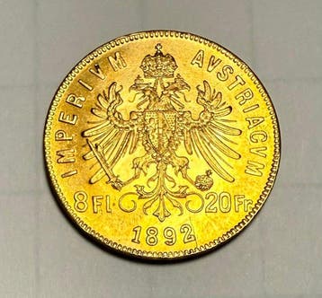 Oostenrijk. Franz Joseph I. 8 Florins/20 Francs 1892