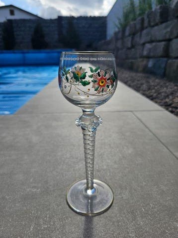 Pot (4) - Glas - Emaille-schilderkunst vintage