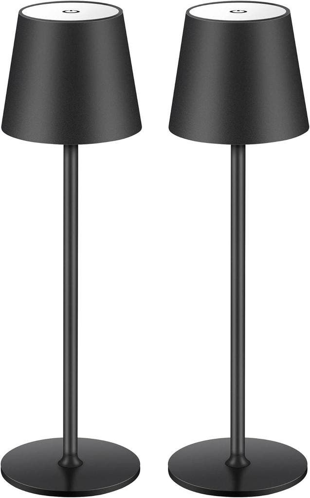 Tafellamp oplaadbaar - Slaapkamer - 2 Stuks - Zwart - Zoeger, Huis en Inrichting, Lampen | Tafellampen, Nieuw, Verzenden