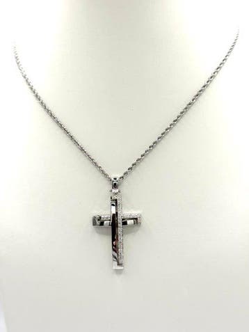 Statement ketting - 18 karaat Witgoud - 0.30ct. tw. Diamant