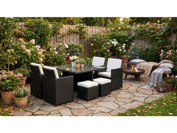 Veiling - Diningset / Tuinset incl. kussens 9-delig, Nieuw
