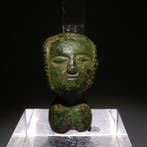 Oud-Romeins Brons Mannelijk borstbeeld. 4,5 cm hoog. 1e–2e