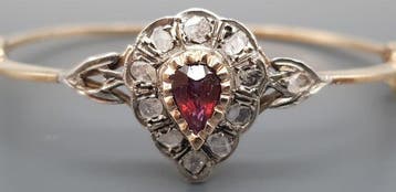 Armband - 18 karaat Geel goud, Witgoud - 0.88ct. tw. Robijn, Nieuw