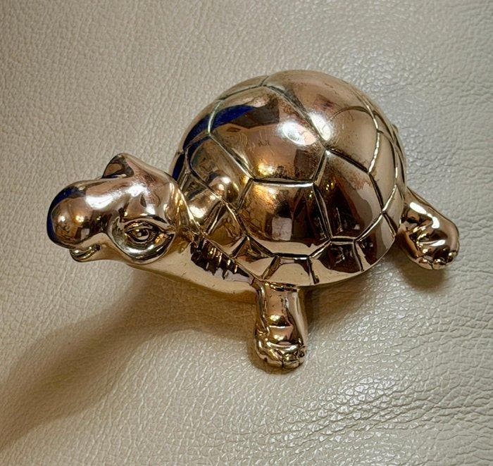 Beeldje - “Happy Turtle” - Hallmarked - .925 zilver, Antiquités & Art, Antiquités | Argent & Or
