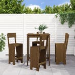 vidaXL 5-delige Tuinbarset massief grenenhout honingbruin, Verzenden, Nieuw