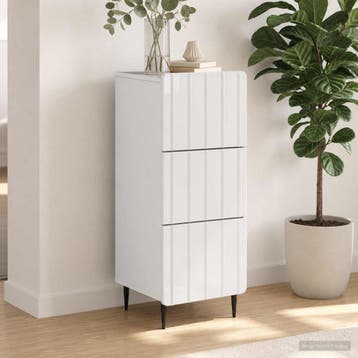 vidaXL Ladekast Wit 33 x 34,5 x 92 cm Bewerkt hout, Verzenden, Nieuw