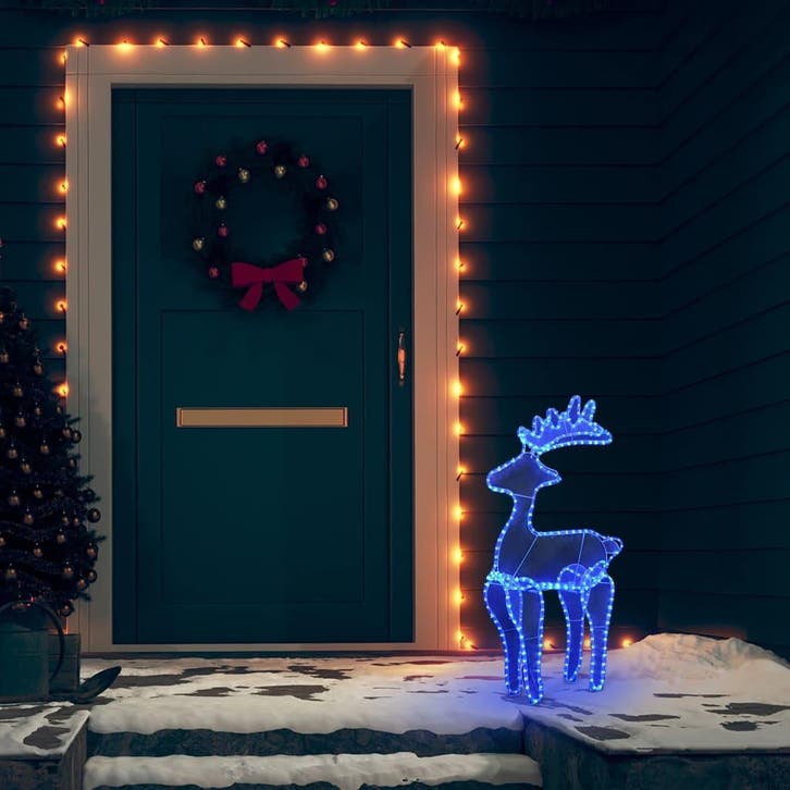 vidaXL Kerstversiering rendier met mesh 306 LEDs 60x24x89, Divers, Noël, Envoi