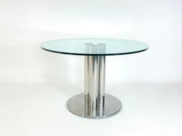 Zanotta - Marco Zanuso - Eettafel - Marcuso - Staal, Glas