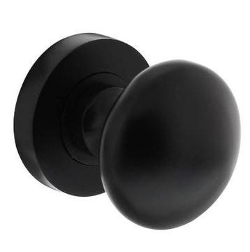 Intersteel Knop vast op ronde rozet mat zwart, Doe-het-zelf en Bouw, Ophalen of Verzenden, Nieuw