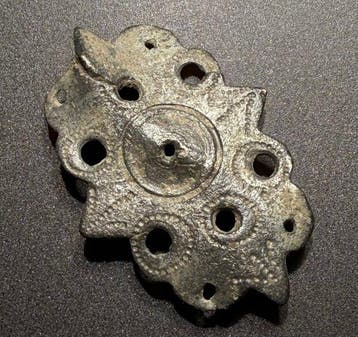 Oud-Romeins Brons Elegante, zeldzame opengewerkte broche met, Antiek en Kunst