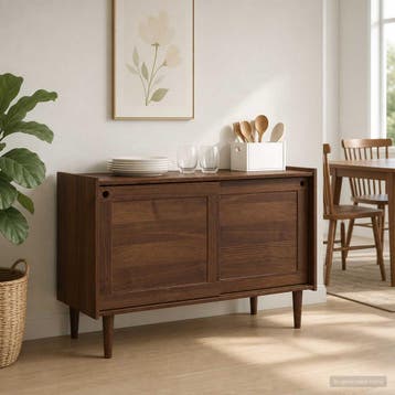 vidaXL Dressoir BILBAO Donker karamel 114 x 45 x 75 cm, Huis en Inrichting, Kasten | Dressoirs, Verzenden, Nieuw
