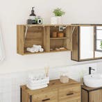 vidaXL Badkamerwandkast 80x25x40 cm bewerkt hout artisanaal, Verzenden