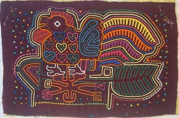 Broderie - Girouette colorée - Kuna - Mola - Panama (Sans