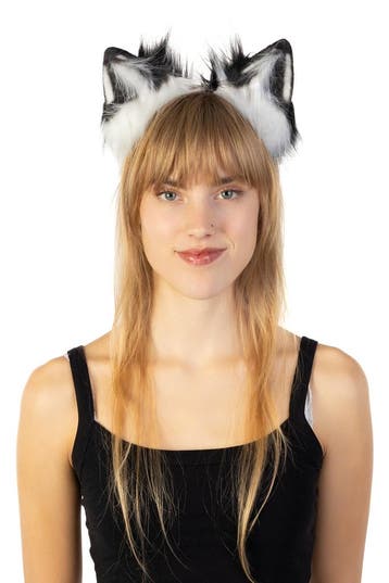 KIMU® Haarband Furry Oortjes Zwart Wit Kat Poes Vos Diadeem, Ophalen of Verzenden, Nieuw