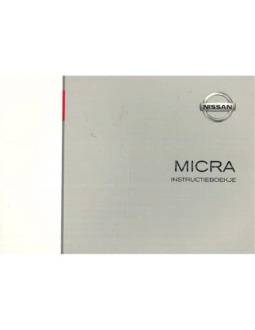 2004 NISSAN MICRA INSTRUCTIEBOEKJE NEDERLANDS