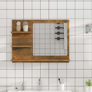 vidaXL Badkamerspiegel 60x10,5x45 cm bewerkt hout gerookt, Verzenden
