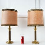 Lampe de table (2) - Laiton, Métal, Cuir, Un magnifique