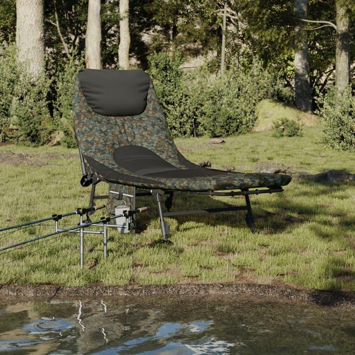 vidaXL Visbed met verstelbare modderpoten inklapbaar, Jardin & Terrasse, Chaises longues, Envoi