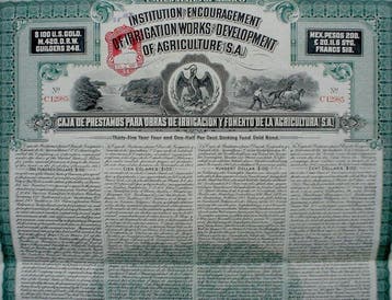 Mexico. 1908, Institution for Encouragement Irrigation Works