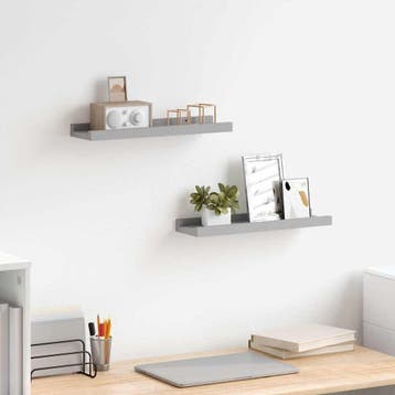 vidaXL Fotoplanken 2 st 40x9x3 cm MDF grijs, Verzenden, Nieuw