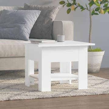 vidaXL Salontafel 55x55x42 cm bewerkt hout wit, Verzenden, Nieuw
