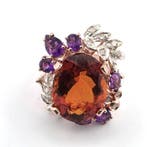 Zonder minimumprijs - Ring - 9 kt. Roségoud, Zilver Spinel -, Nieuw