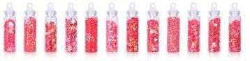 Glitters en steentjes epoxy set 12 buisjes pink figuurtjes, Nieuw
