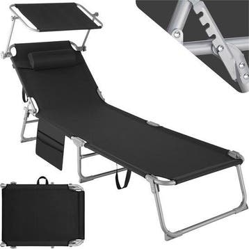 2dekans | tectake® - ligbed Zonnestoel ligstoel - 4 standen,, Tuin en Terras, Ophalen of Verzenden, Nieuw