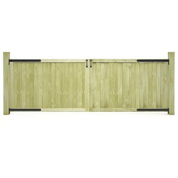 vidaXL Poorten 2 st 300x100 cm geïmpregneerd grenenhout, Verzenden, Nieuw