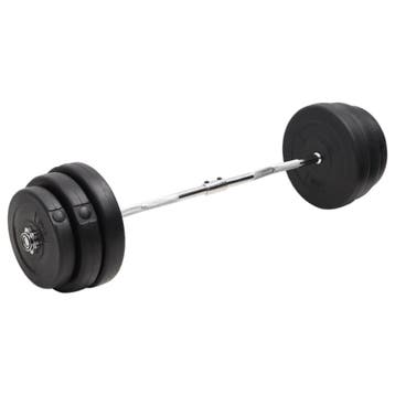 vidaXL Halter gebogen met gewichten 90 kg, Verzenden