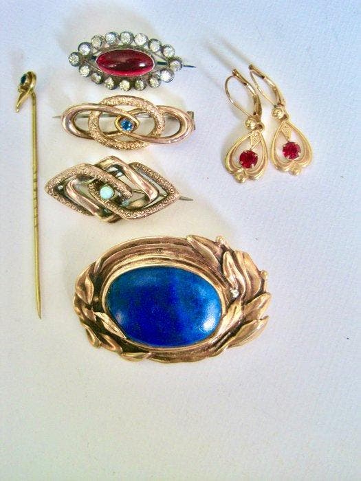 Collection thématique - Broches Art nouveau, victoriennes,, Antiek en Kunst, Antiek | Speelgoed