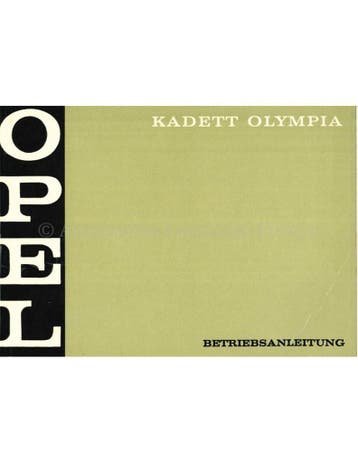 1970 OPEL KADETT OLYMPIA INSTRUCTIEBOEKJE DUITS